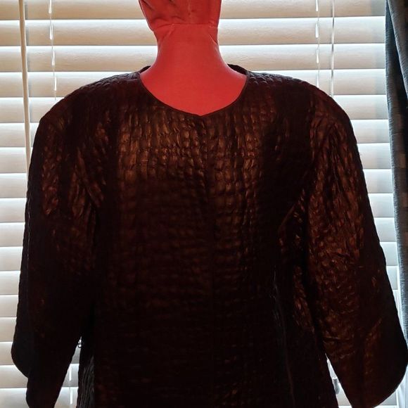 FF π WORTH NEW YORK SNAP CLOSURE LINED BURGUNDY BROWN QUILTED JACKET - Picture 4 of 5